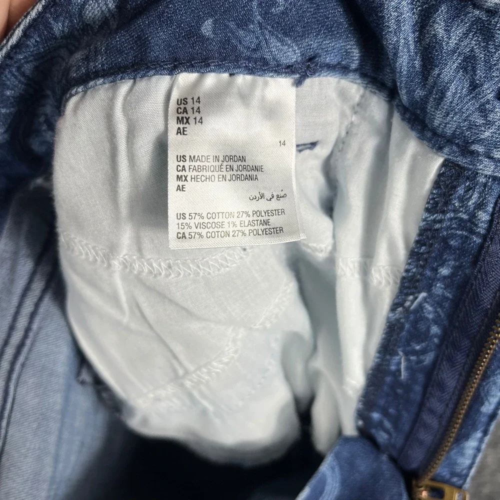 Charter Club Lexington‎ Straight Jeans Men 14 Blue Paisley Printed Denim Pants